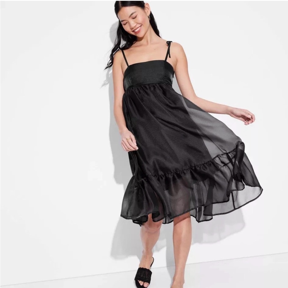 NWT Women's Organza Midi Babydoll Dress - Wild Fable sz M